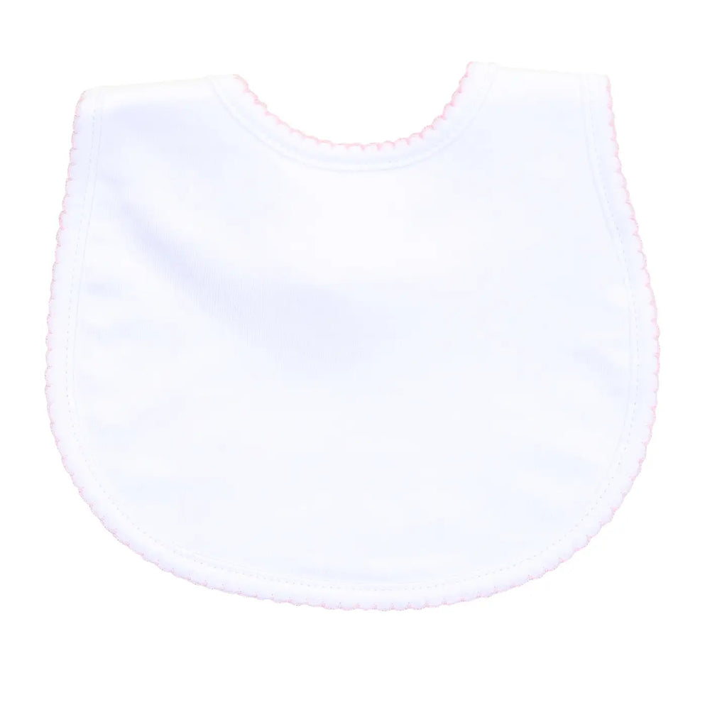 Solid White Pink Bib