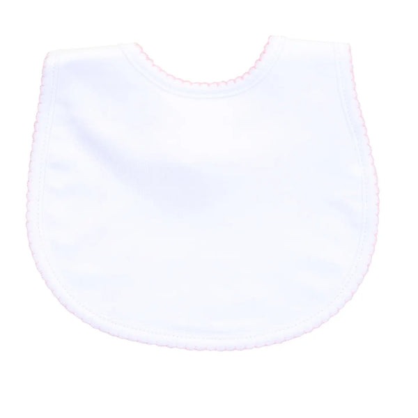 Solid White Pink Bib