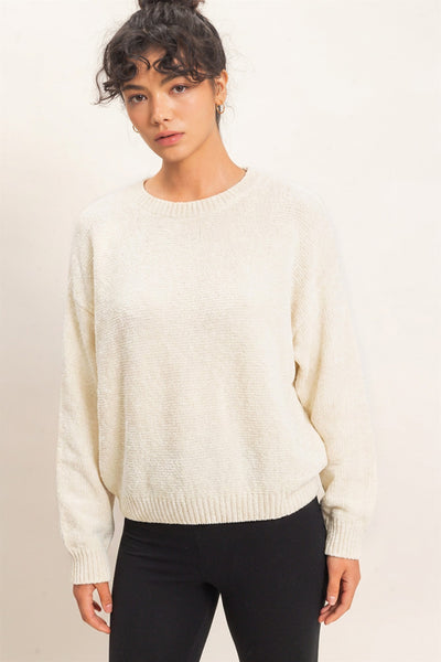 Chenille Crew Neck Sweater