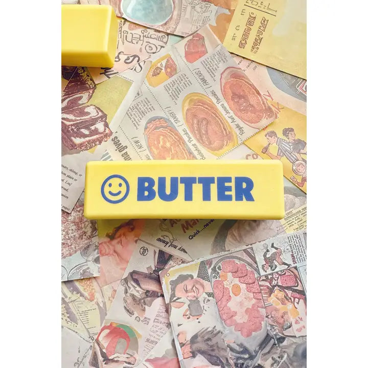 Slow Rising Butter Smiley Sticker Squishy Toy