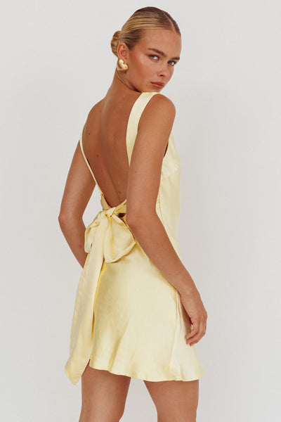 Satin Buttercup A-Line Mini Dress