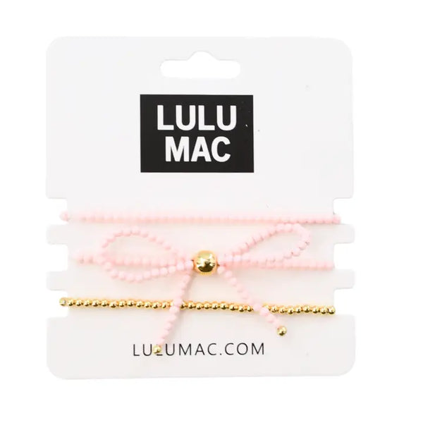 Lulu Mac Beaded Bow Bracelet Set