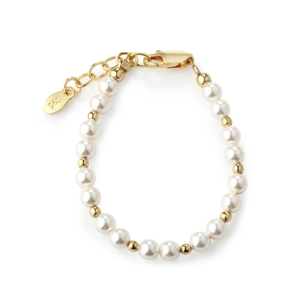 Girls 14K Gold-Plated Pearl Baby Bracelet
