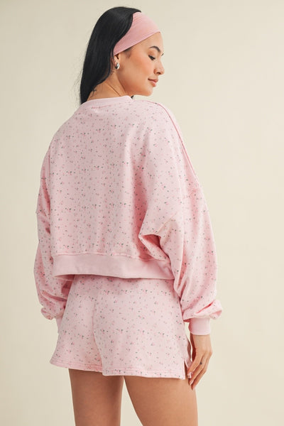 Salty Ditsy Crewneck Crop Sweatshirt