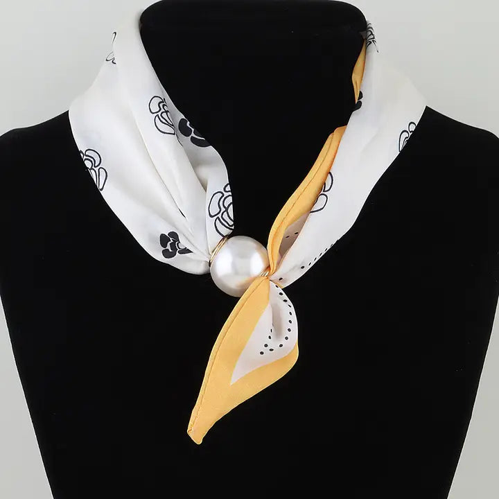 Garden Scarf Beaded Necklace-Yellow