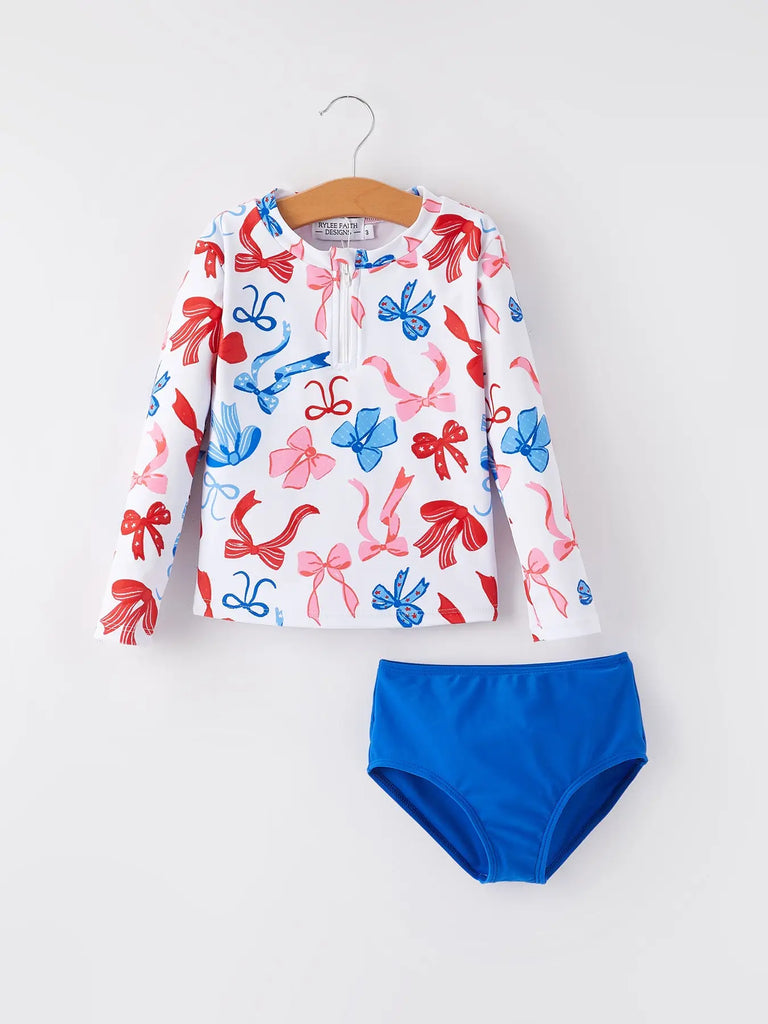 4th of July “Bow” Floral Boutique Swimsuit