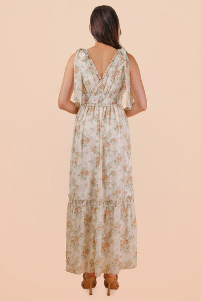 Floral Shoulder Strap Midi Dress