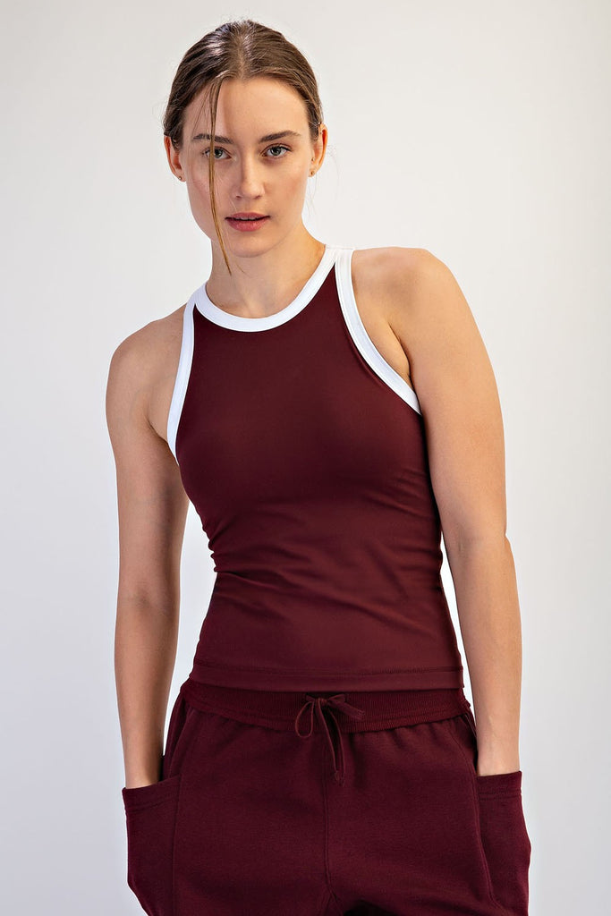 Butter Piping Sleeveless Racerback Top