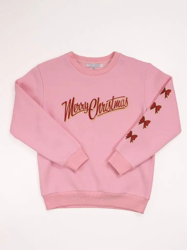 Kids Merry Christmas Bow Detail Sweatshirt