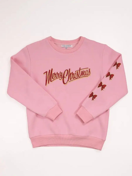 Kids Merry Christmas Bow Detail Sweatshirt