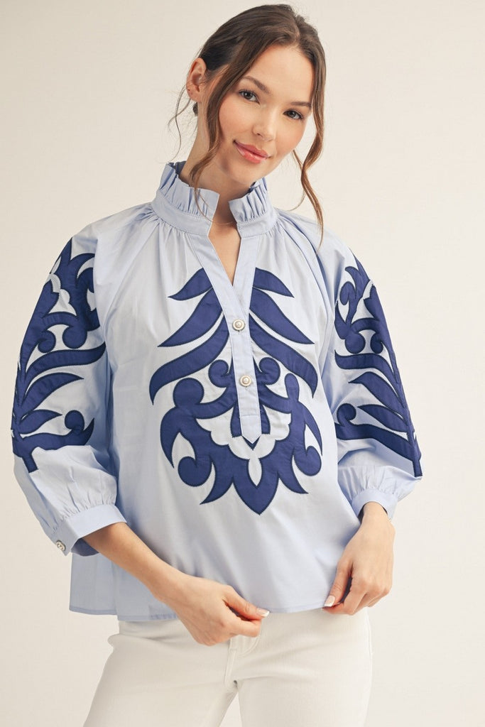 Baroque Applique Detail Top