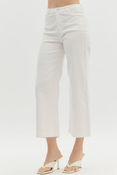 High Waisted Denim Wide Leg Pants