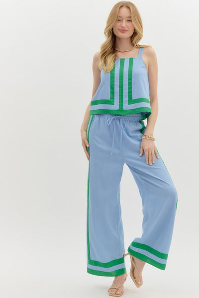 Abstract Border Top & Pants Set