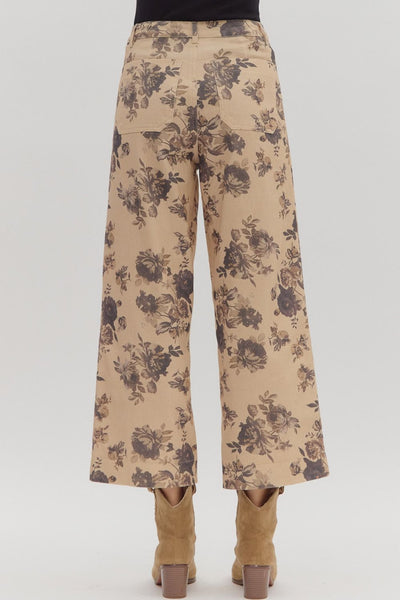 Floral Mid-Rise Ankle-Length Pants