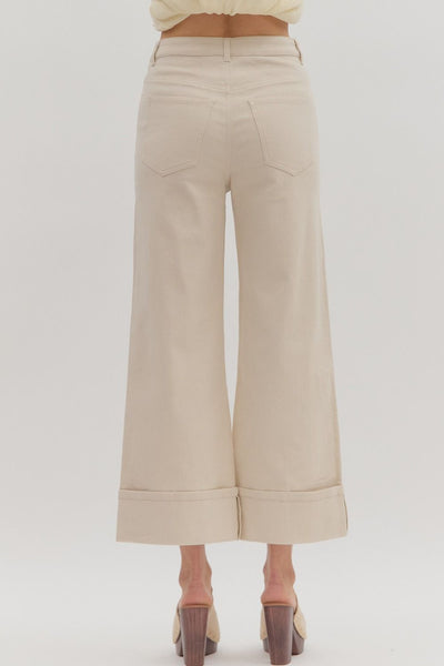 Solid Mid-Rise Ankle Length Pants