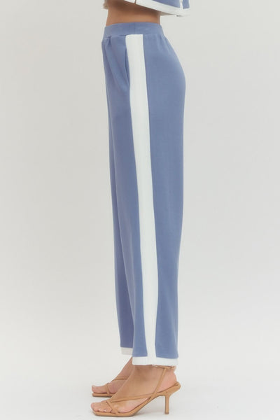 Solid Knit Wide-Leg Pants