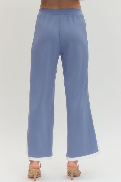 Solid Knit Wide-Leg Pants