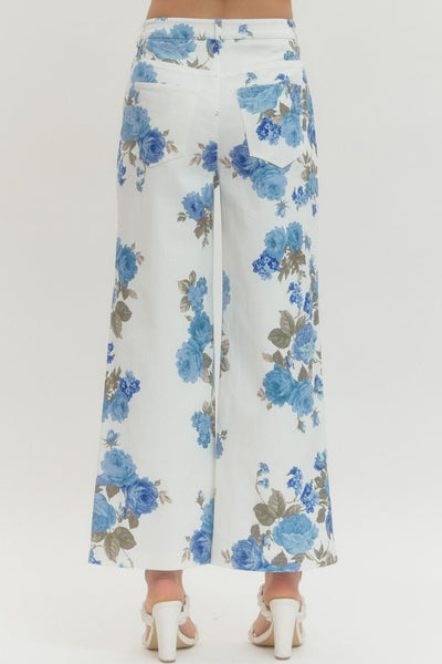 Floral Print Wide-Leg Pants