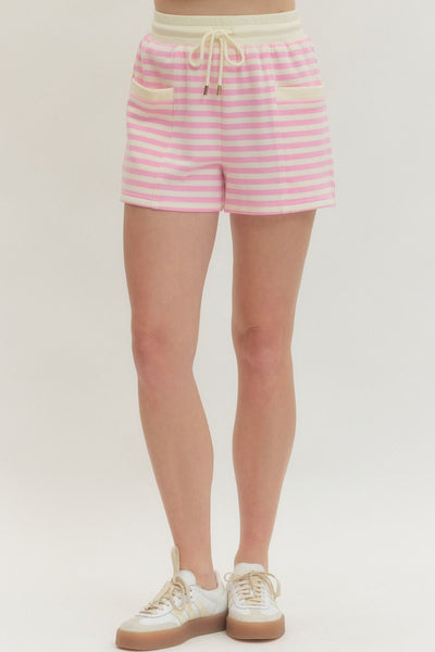 Stripe Short Sleeve Top & Shorts Set