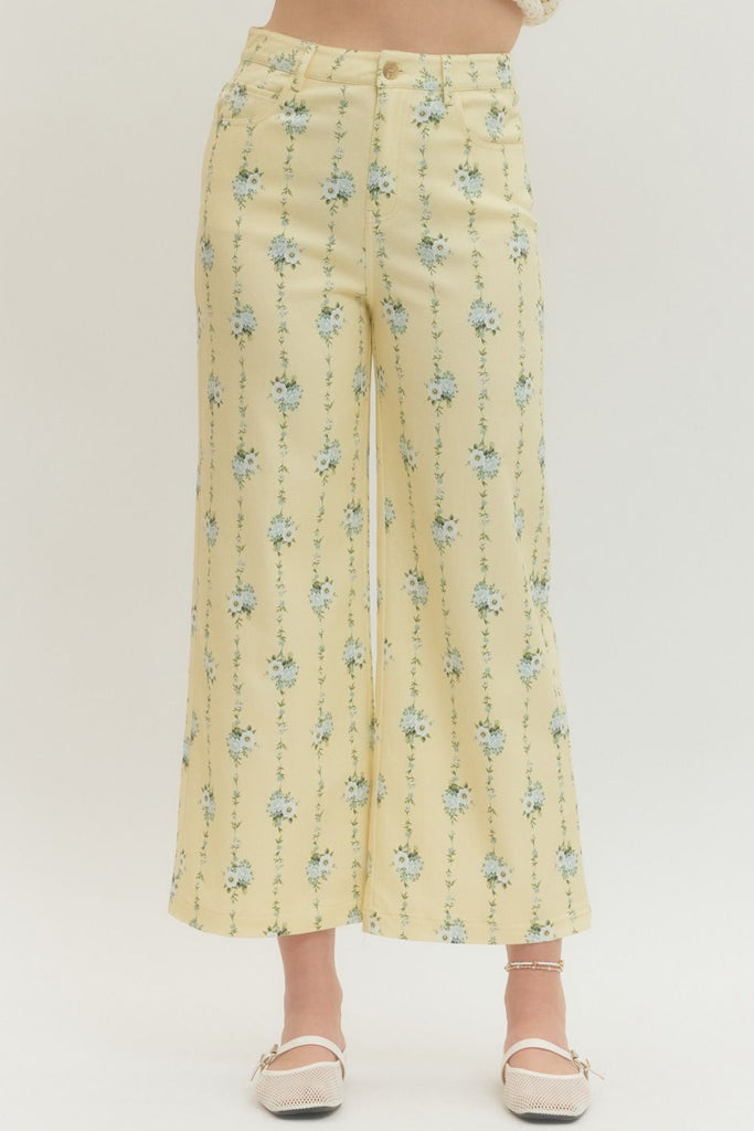 Floral Print Wide Leg Pants