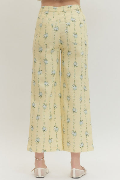 Floral Print Wide Leg Pants