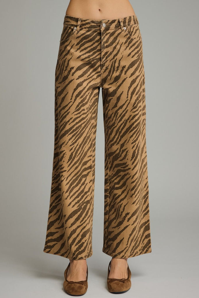Zebra Print Wide Leg Pants