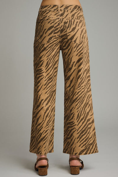 Zebra Print Wide Leg Pants