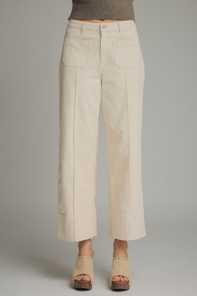 Solid Seam Wide Leg Pants
