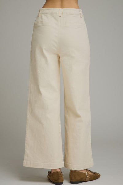 Solid Wide Leg Patch Pocket Pants