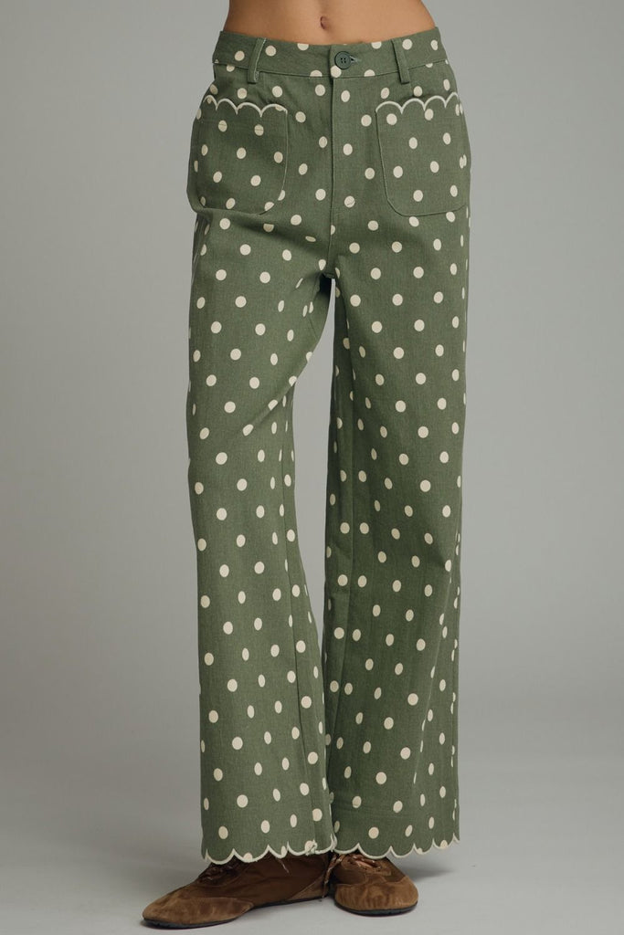 Polka Dot Wide Leg Pants