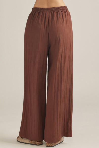 Solid Drawstring Full Length Pants
