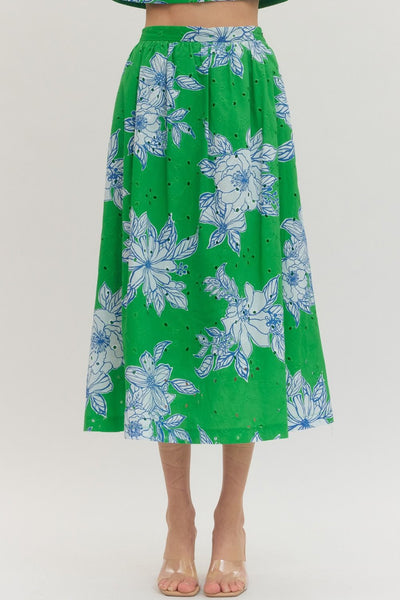 Botanical Sleeveless Top & Skirt Set