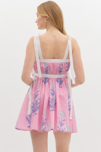 Floral Pullover Babydoll Mini Dress