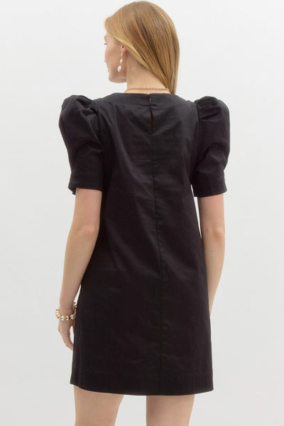 Solid Shift Pullover Mini Dress