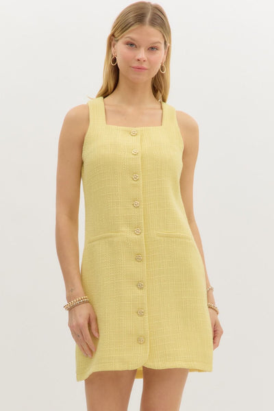 Textured Solid Sleeveless Mini Dress