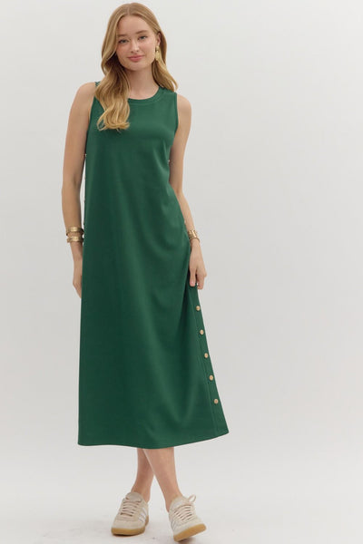 Rib Textured Pullover Midi Dress