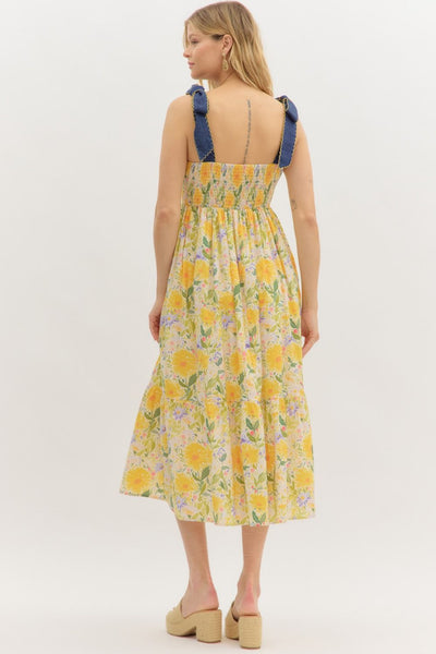 Floral Print Pullover Midi Dress