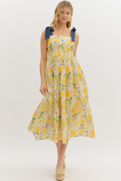 Floral Print Pullover Midi Dress