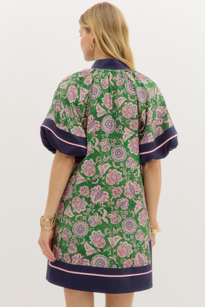 Floral Paisley Print Pullover Mini Dress