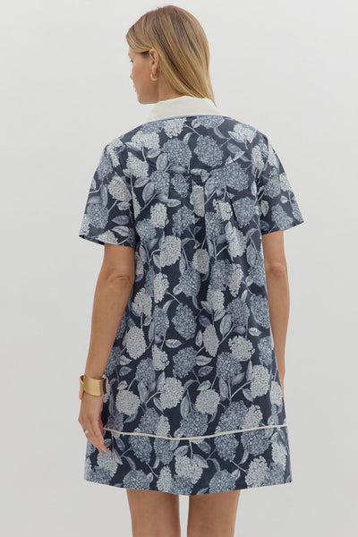 Floral Print Short Sleeve Mini Dress