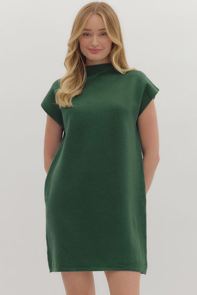 Mock Neck Sweater Knit Mini Dress