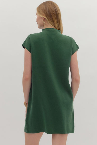 Mock Neck Sweater Knit Mini Dress