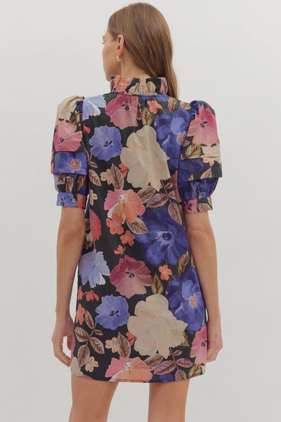 Floral Puff Sleeve Mini Dress