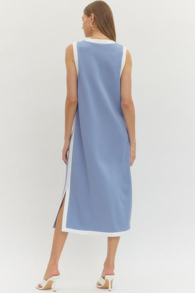 Solid Sleeveless Midi Dress