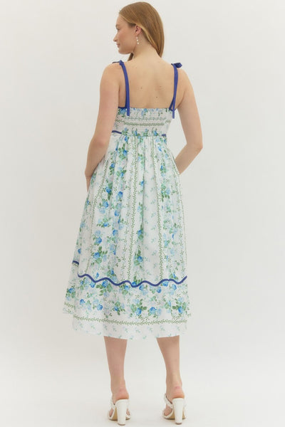 Floral Print Sleeveless Midi Dress