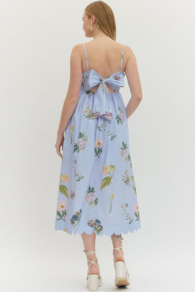 Floral Print Sleeveless Midi Dress