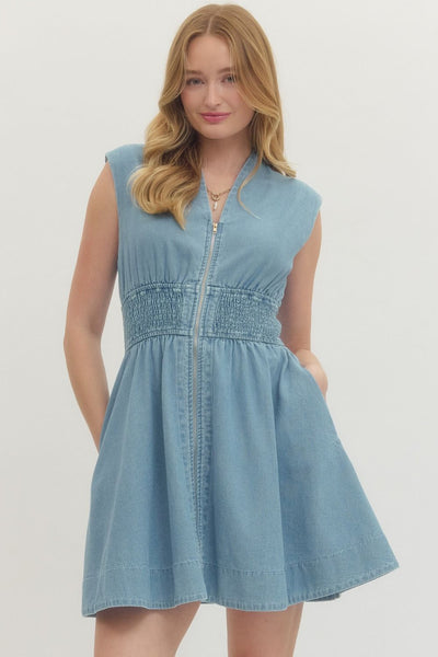Denim Sleeveless Mini Dress