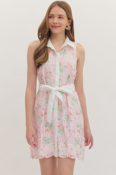 Floral Print Sleeveless Mini Dress