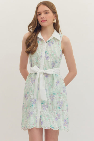 Floral Print Sleeveless Mini Dress