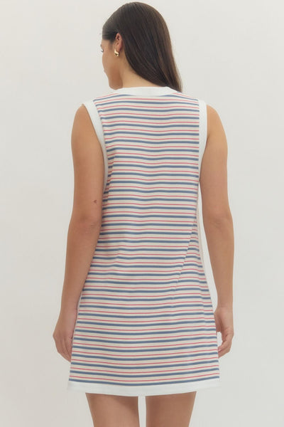 Striped Sleeveless Mini Dress